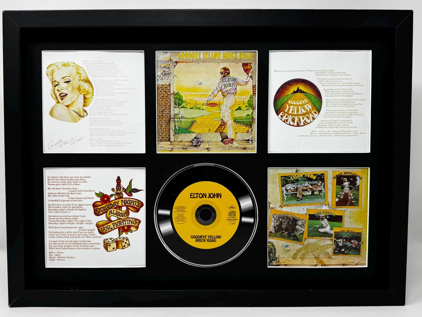 Elton John | Goodbye Yellow Brick Road | Retro Mounted CD Wall Display | Frame Not Included |