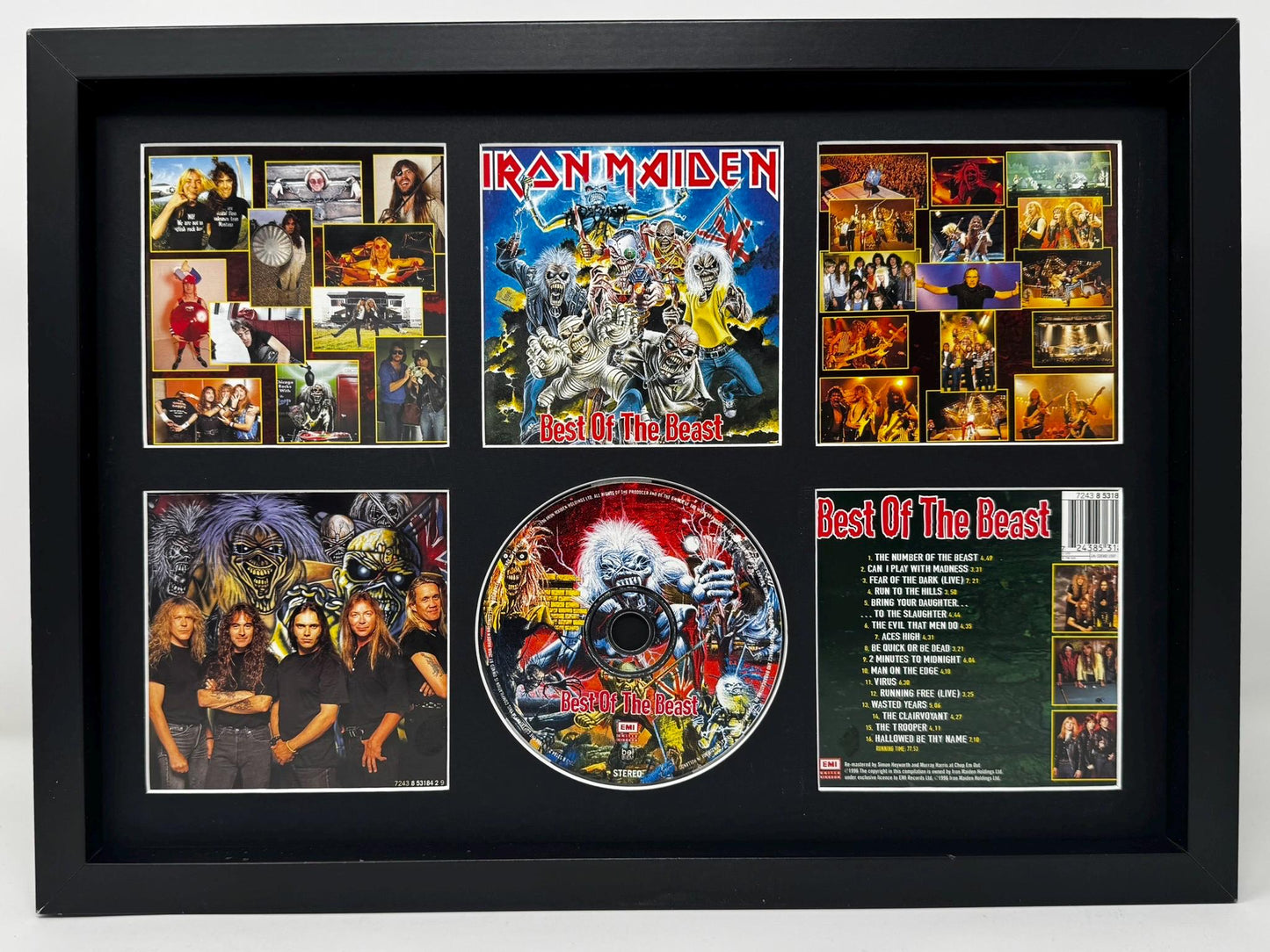 Iron Maiden | Best Of The Beast | Retro Mounted CD Wall Display | Frame Not Included |