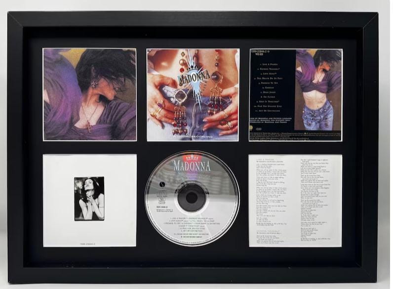Madonna | Like A Prayer | Retro Mounted CD Wall Display | Frame Not Included |