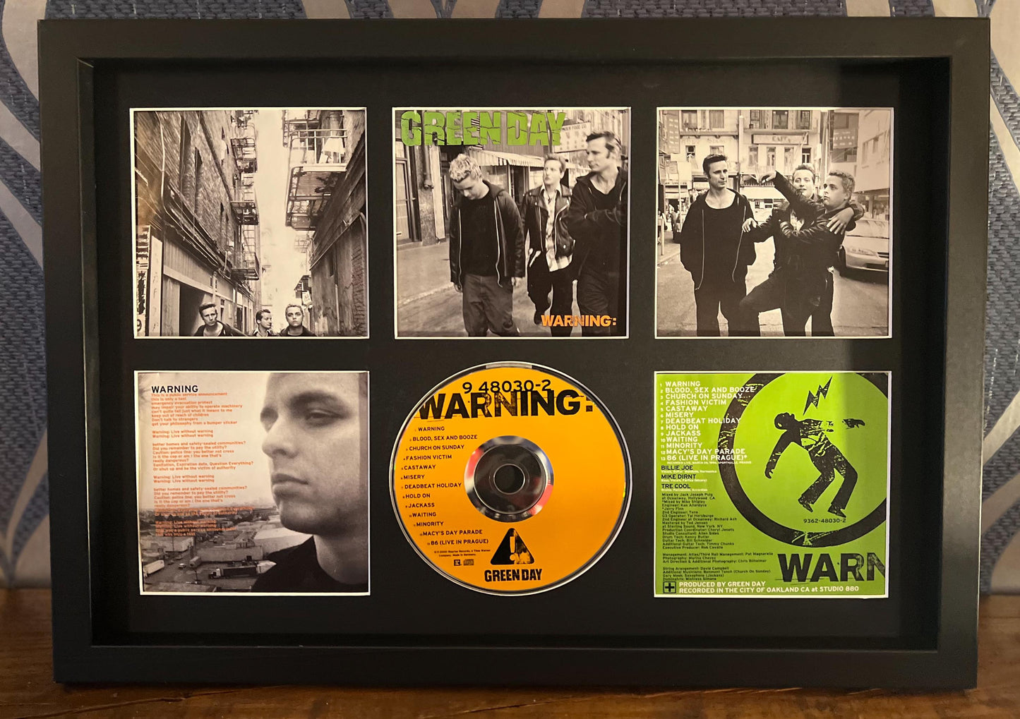 Green Day | Warning | Retro Mounted CD Wall Display | Frame Not Included |