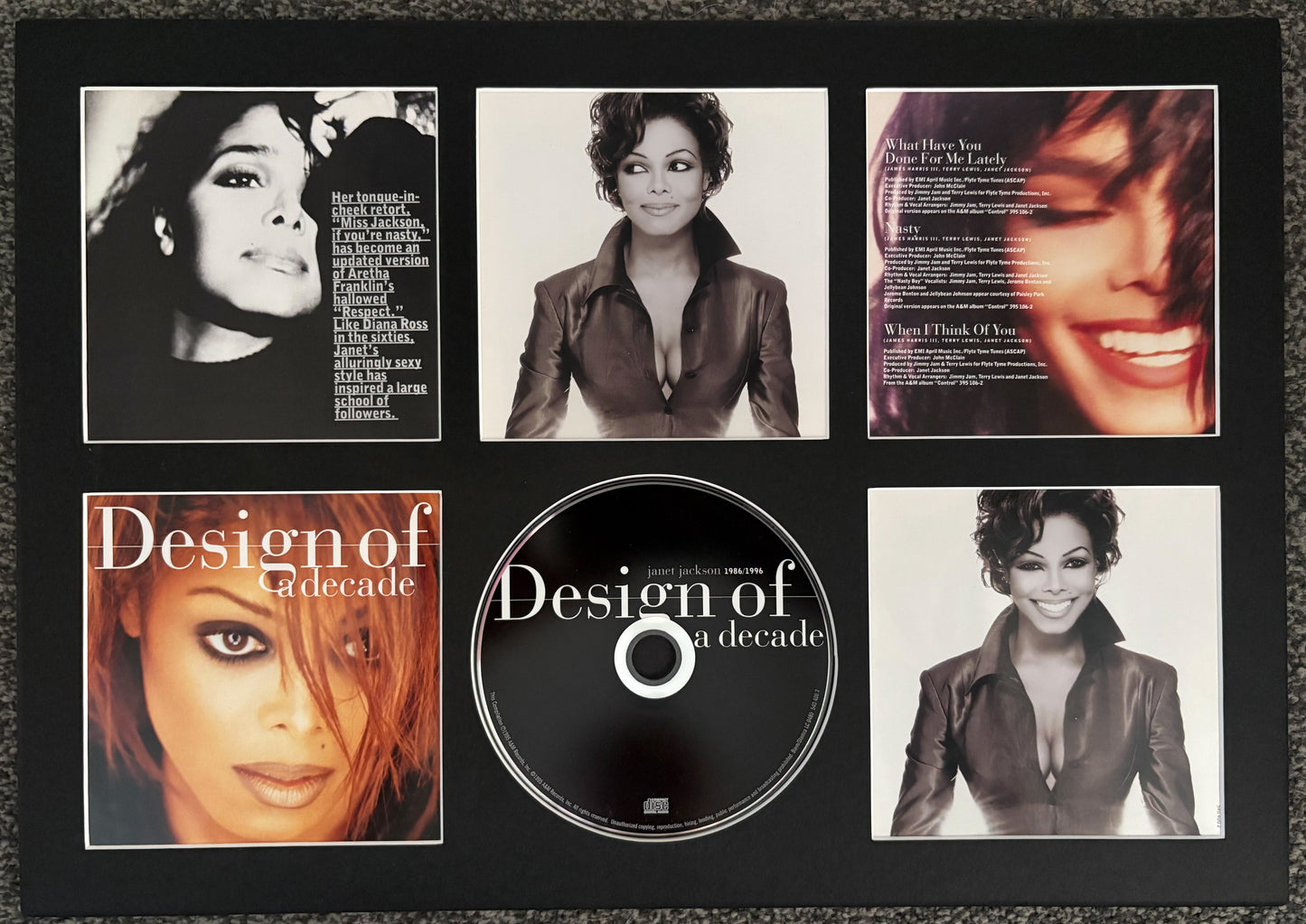 Janet Jackson | Design Of A Decade | Retro Mounted CD Wall Display | Frame Not Included |