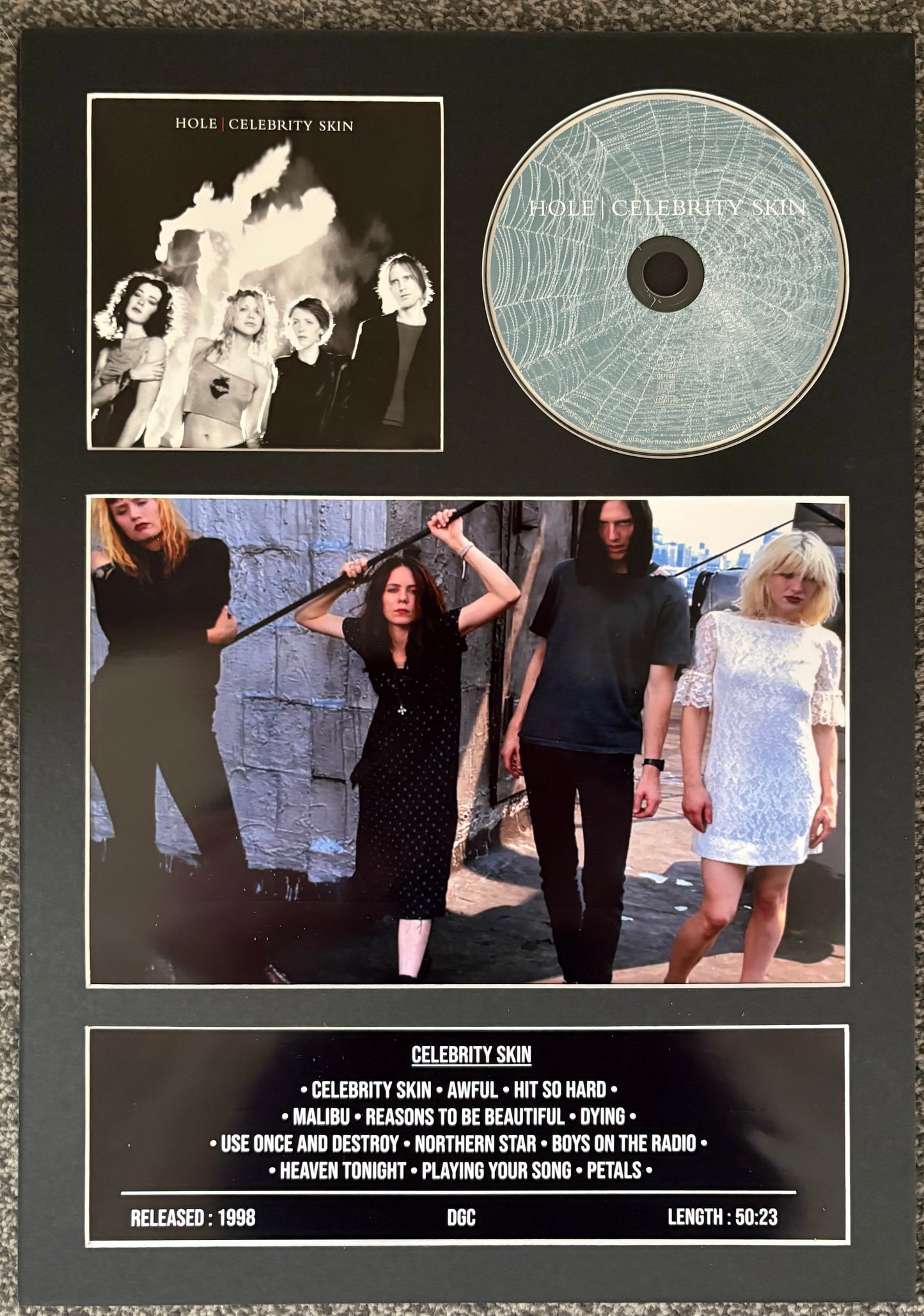 Hole | Celebrity Skin | Retro Mounted CD Wall Display | Frame Not Included |