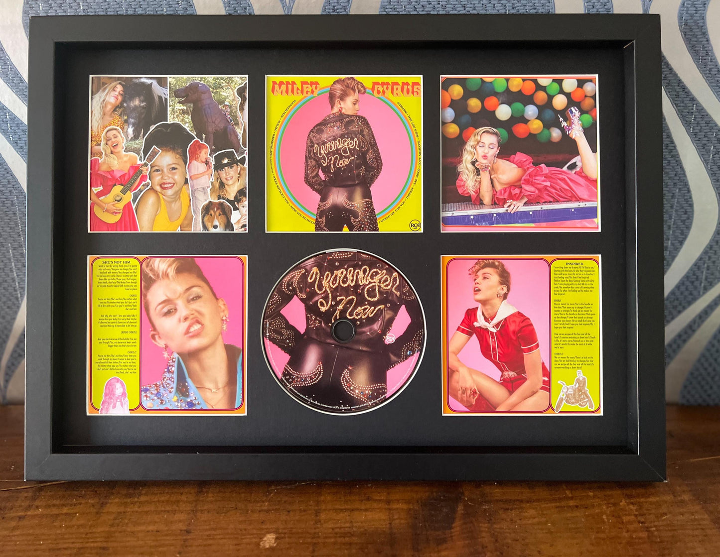 Miley Cyrus | Younger Now | Retro Mounted CD Wall Display | Frame Not Included |