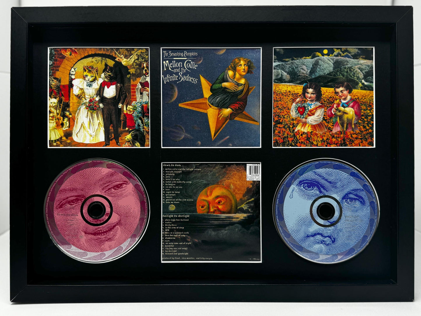 The Smashing Pumpkins | Mellon Collie and the Infinite Sadness | Retro Double Mounted CD Wall Display | Frame Not Included |