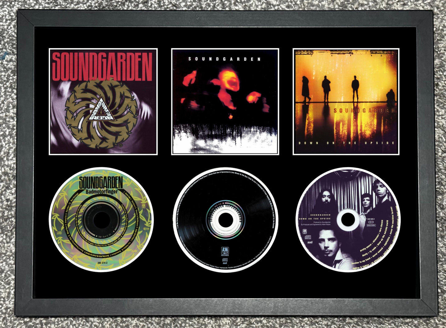 Soundgarden | Badmotorfinger | Superunknown | Down On The Upside | Retro Triple CD Wall Display | Frame Not Included |