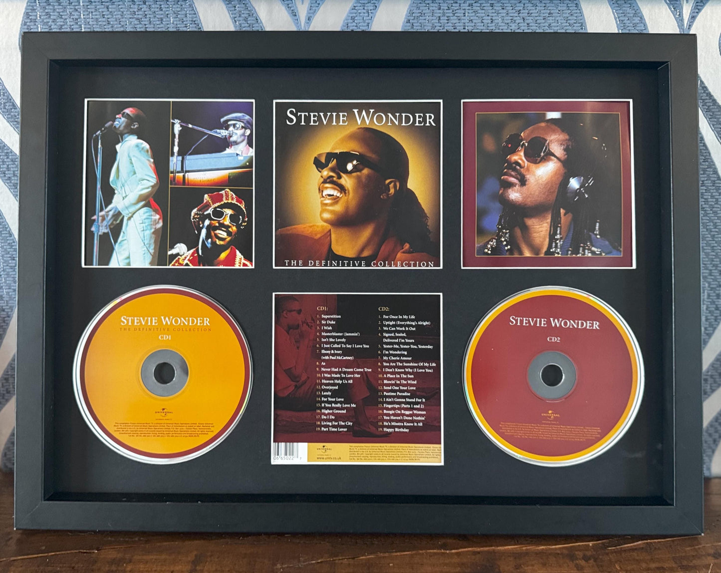 Stevie Wonder | The Definitive Collection | Retro Double Mounted CD Wall Display | Frame Not Included |