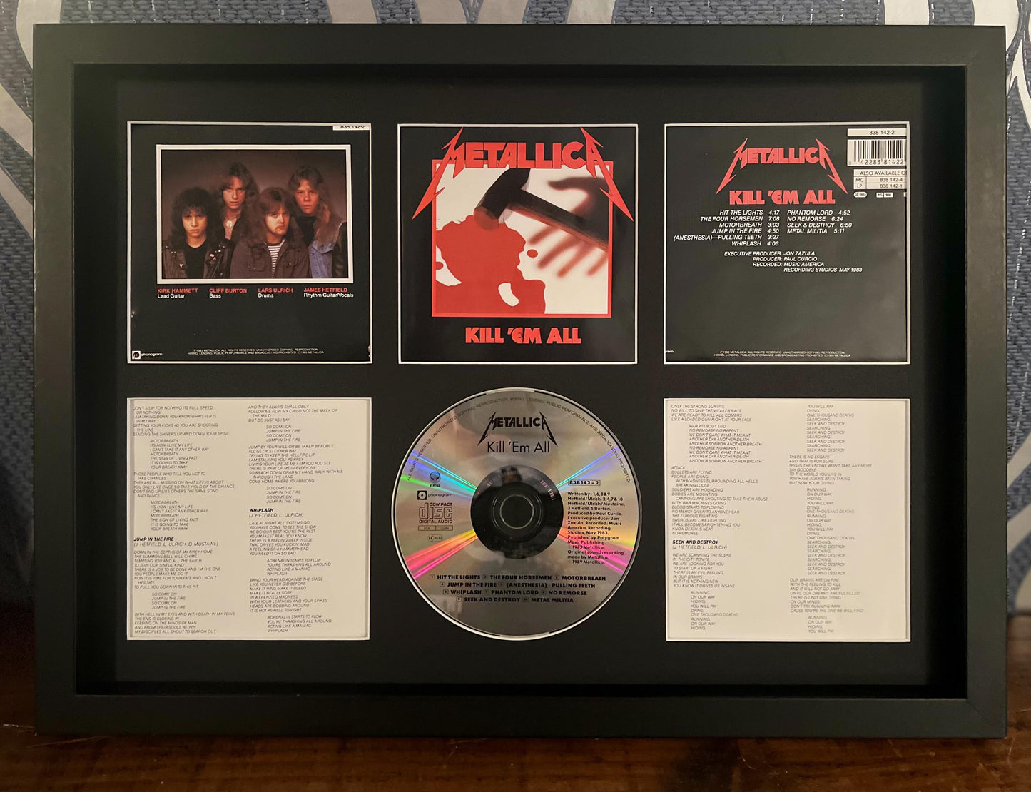 Metallica | Kill 'Em All| Retro Mounted CD Wall Display | Frame Not Included |