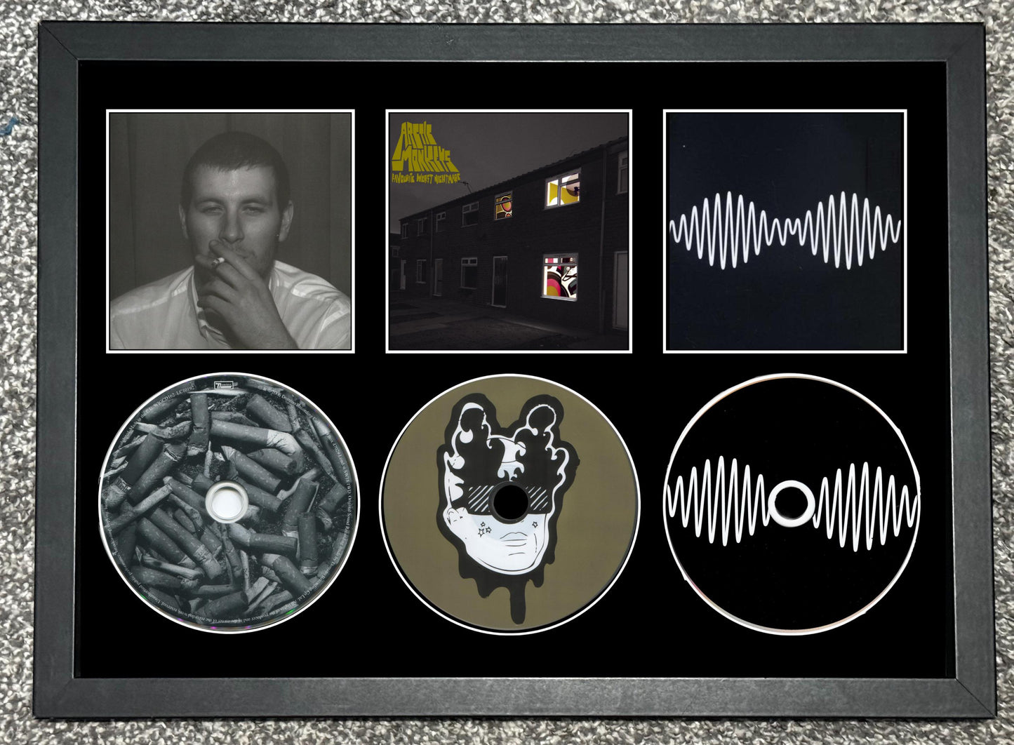 The Arctic Monkeys | Whatever People Say... | My Favourite Worst Nightmare | AM | Retro Triple CD Wall Display | Frame Not Included |