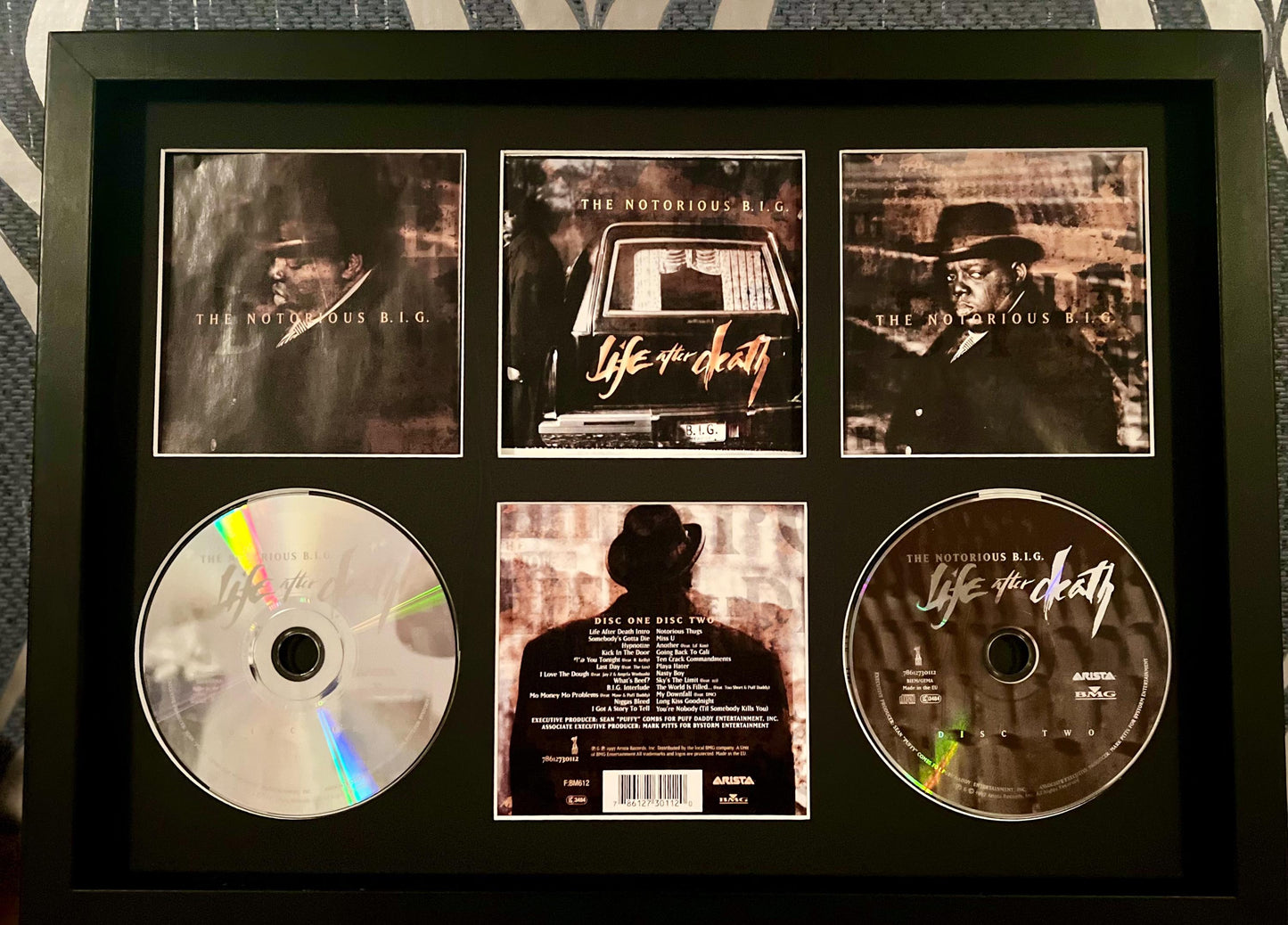 The Notorious BIG | Life After Death | Retro Double Mounted CD Wall Display | Frame Not Included |