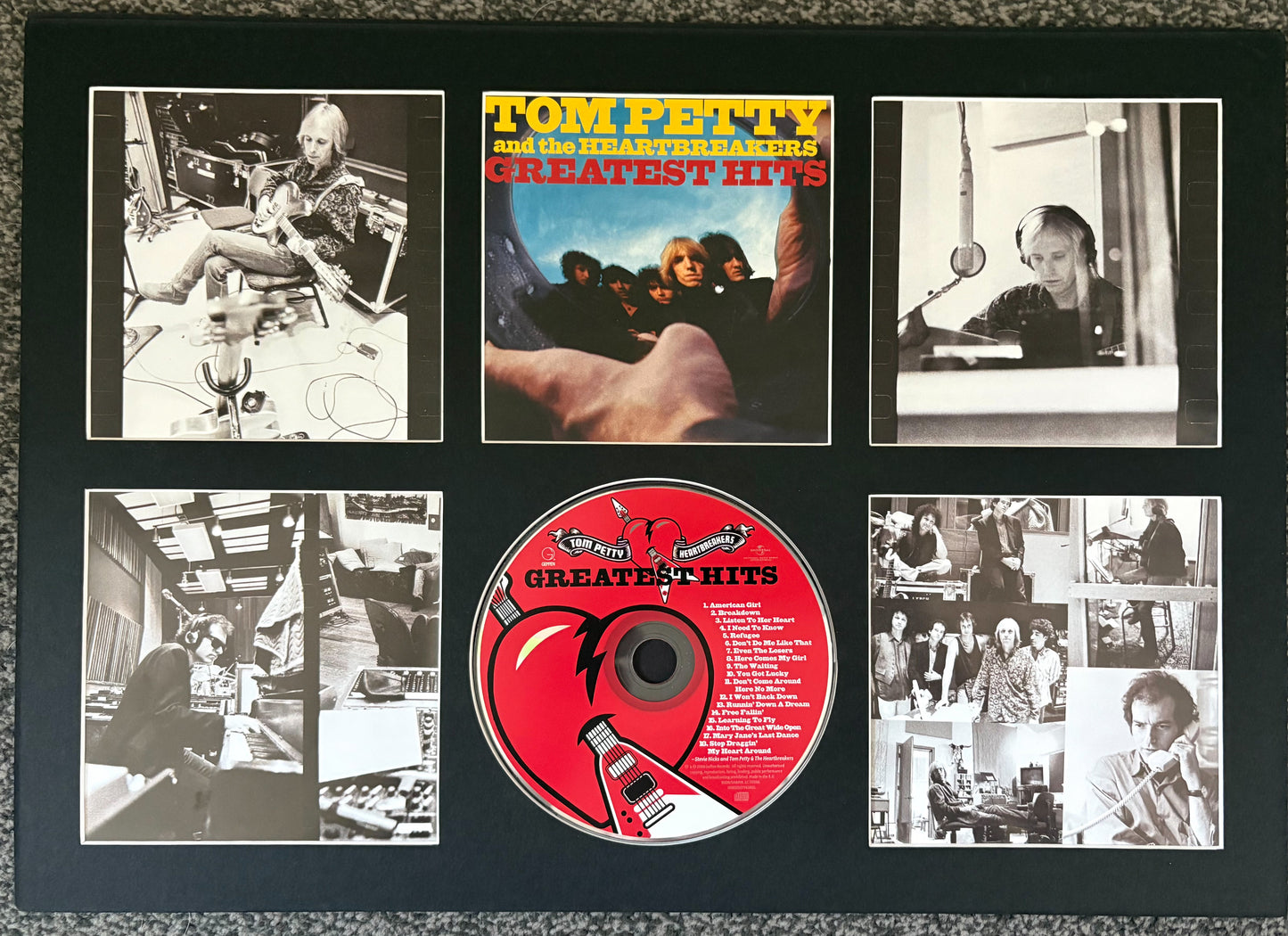 Tom Petty & The Heartbreakers | Greatest Hits | Retro Mounted CD Wall Display | Frame Not Included |