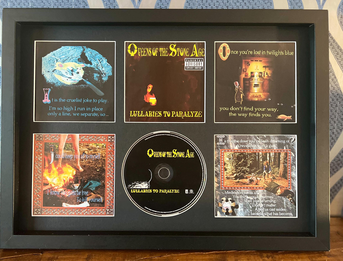 Queens Of The Stone Age | Lullabies To Paralyze | Retro Mounted CD Wall Display | Frame Not Included |