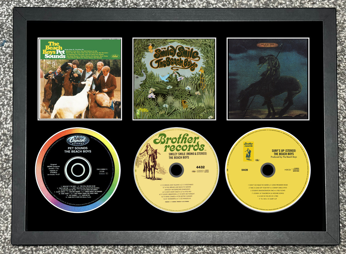 The Beach Boys | Pet Sounds | Smiley Smile | Surf's Up | Retro Triple CD Wall Display | Frame Not Included |