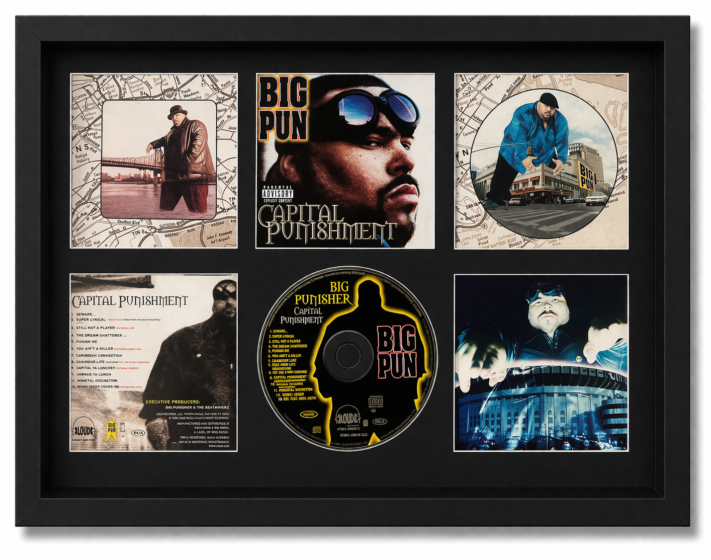 Framed display of George Michael's 'Patience' album with cover art and CD