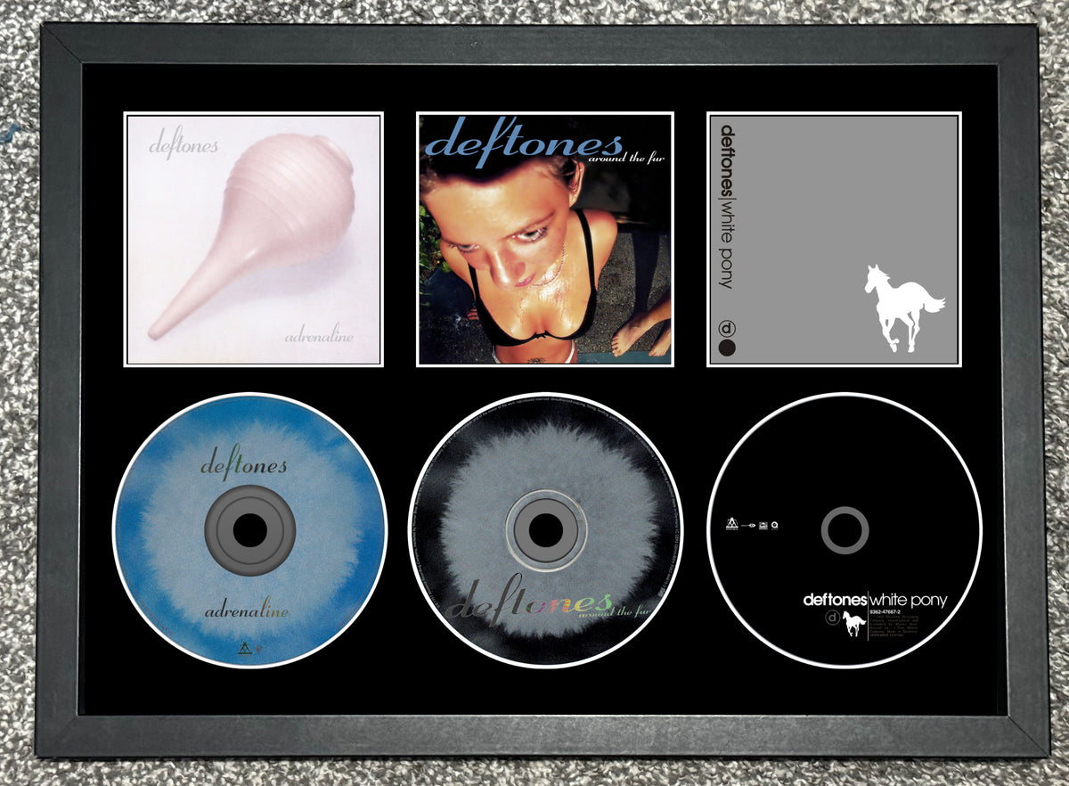 Deftones | Adrenaline | Around The Fur | White Pony | Retro Triple CD Wall Display | Frame Not Included |