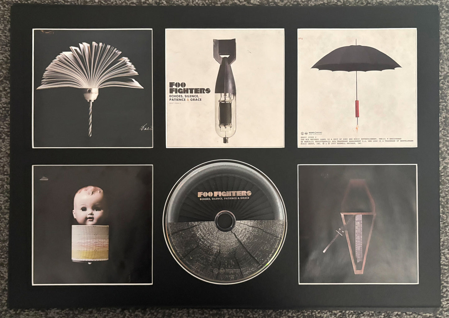 The Foo Fighters | Echoes, Silence, Patience & Grace | Retro Mounted CD Wall Display | Frame Not Included |