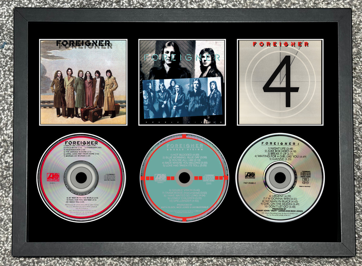 Foreigner | Foreigner | Double Vision | 4 | Retro Triple CD Wall Display | Frame Not Included |
