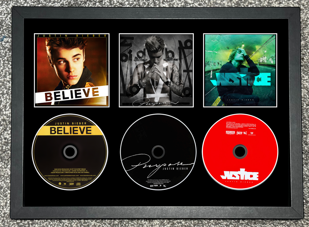 Justin Bieber | Believe | Purpose | Justice | Triple CD Wall Display | Frame Not Included |
