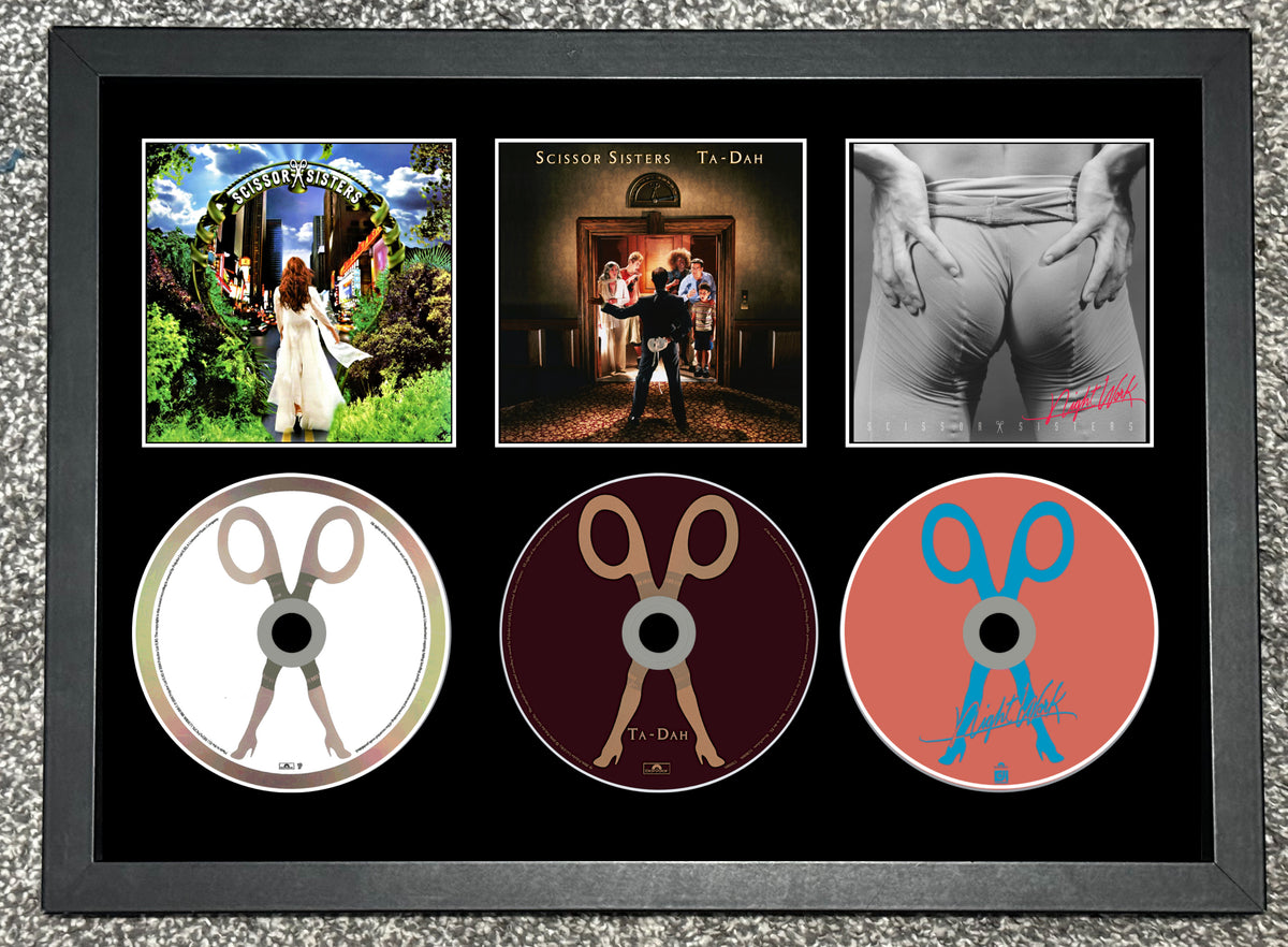 Scissor Sisters | Scissor Sisters | Ta-Dah | Night Work | Triple Retro Mounted CD Wall Display | Frame Not Included |