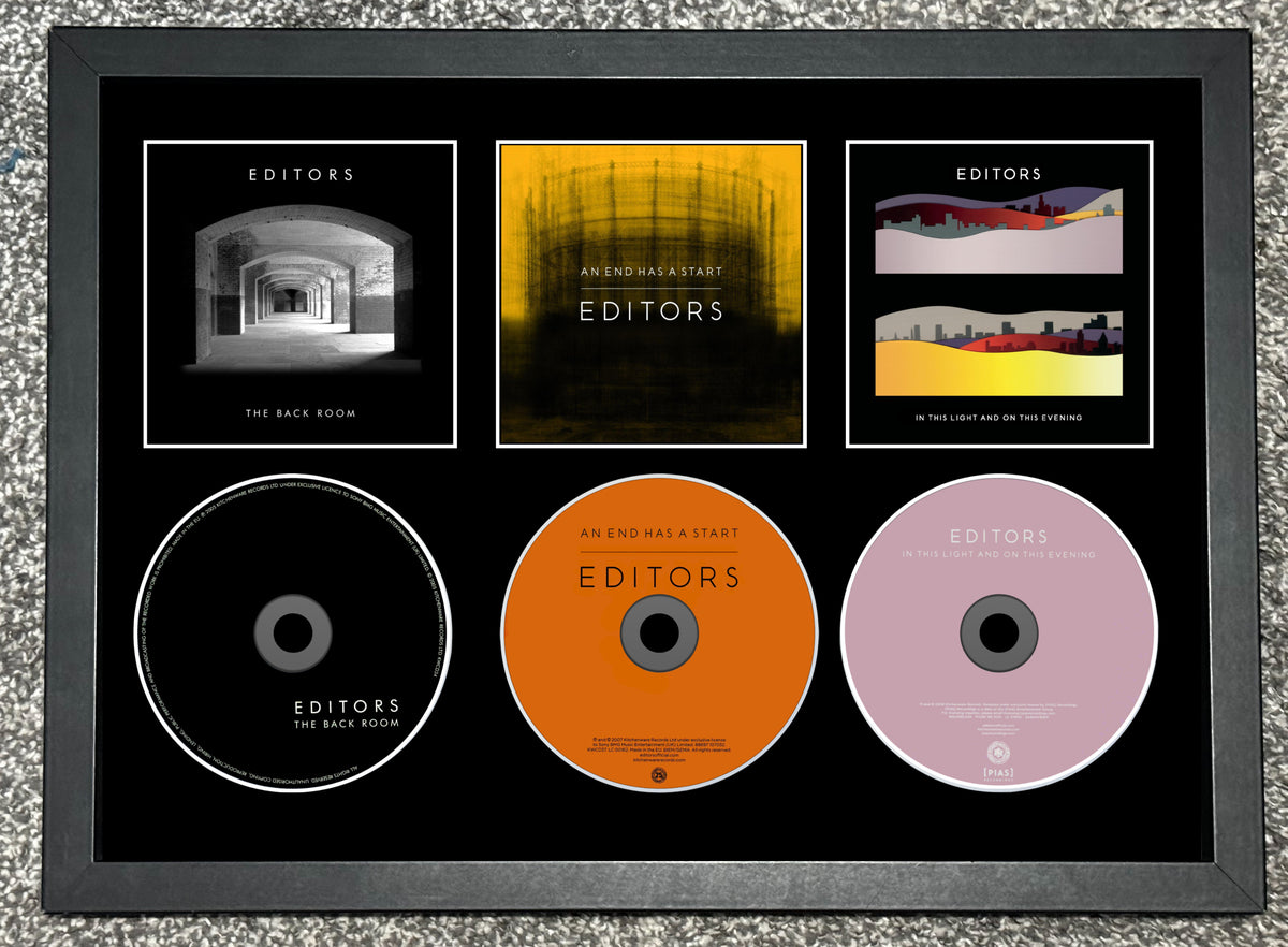 The Editors | The Back Room | An End Has A Start | In This Light And On... | Triple Retro Mounted CD Wall Display | Frame Not Included |