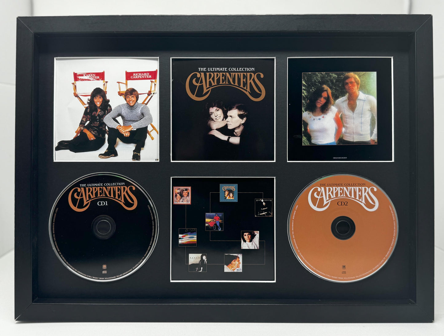 The Carpenters | The Complete Collection | Retro Double Mounted CD Wall Display | Frame Not Included |