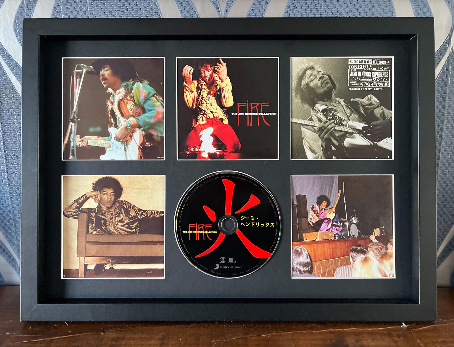 Jimi Hendrix | Fire The Jimi Hendrix Collection | Retro Mounted CD Wall Display | Frame Not Included |