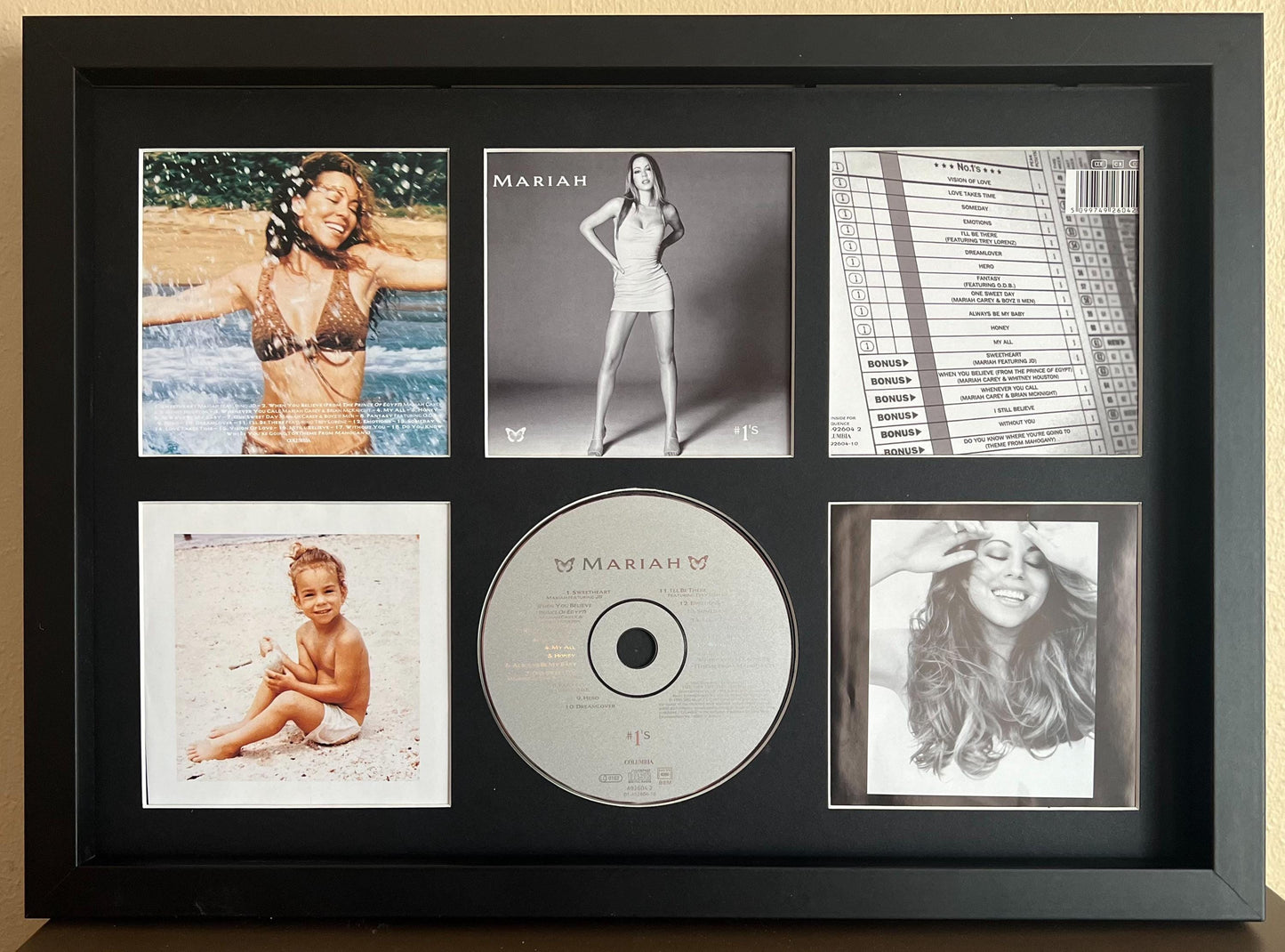 Mariah Carey | #1's | Retro Mounted CD Wall Display | Frame Not Included |