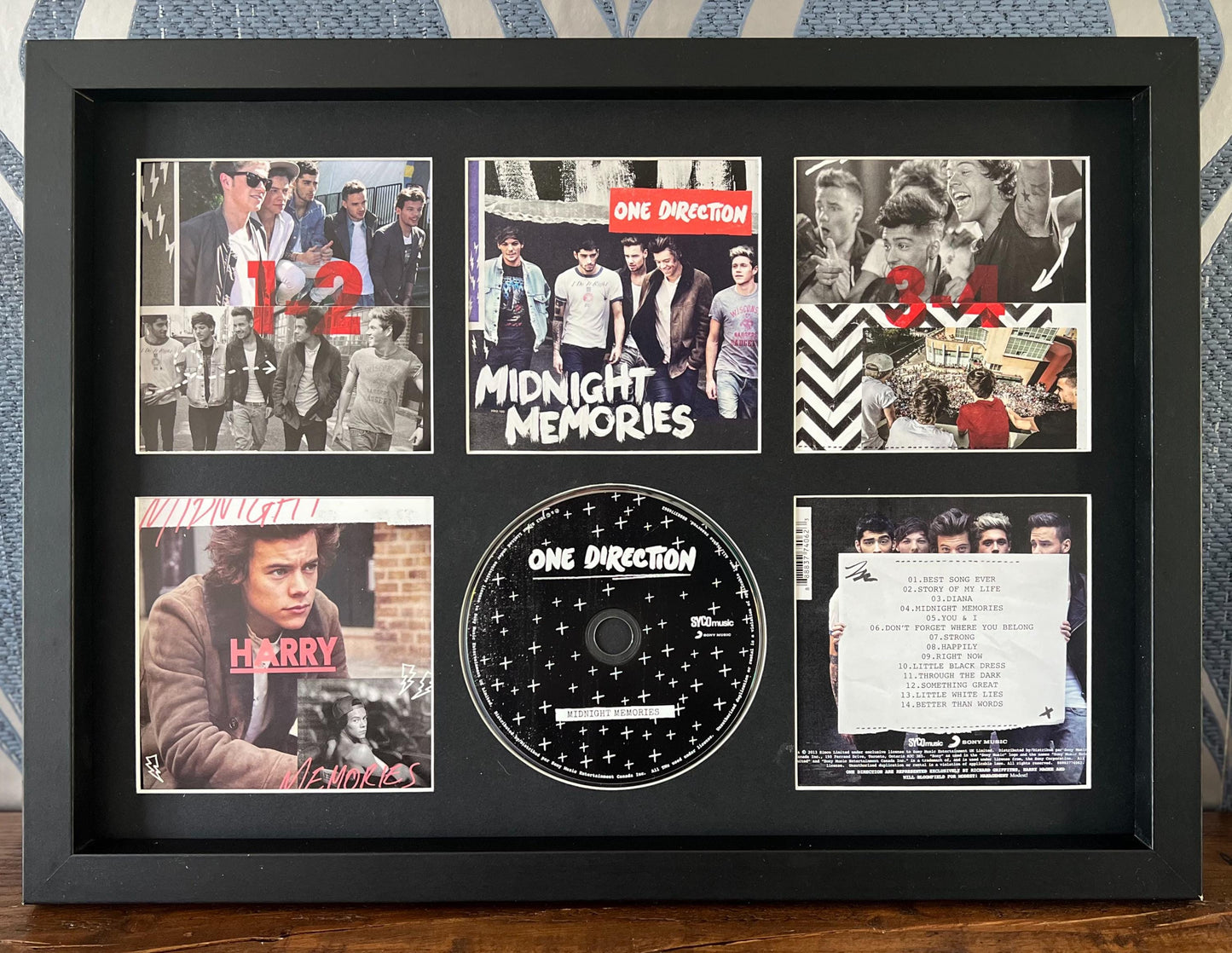 One Direction | Midnight Memories | Retro Mounted CD Wall Display | Frame Not Included |