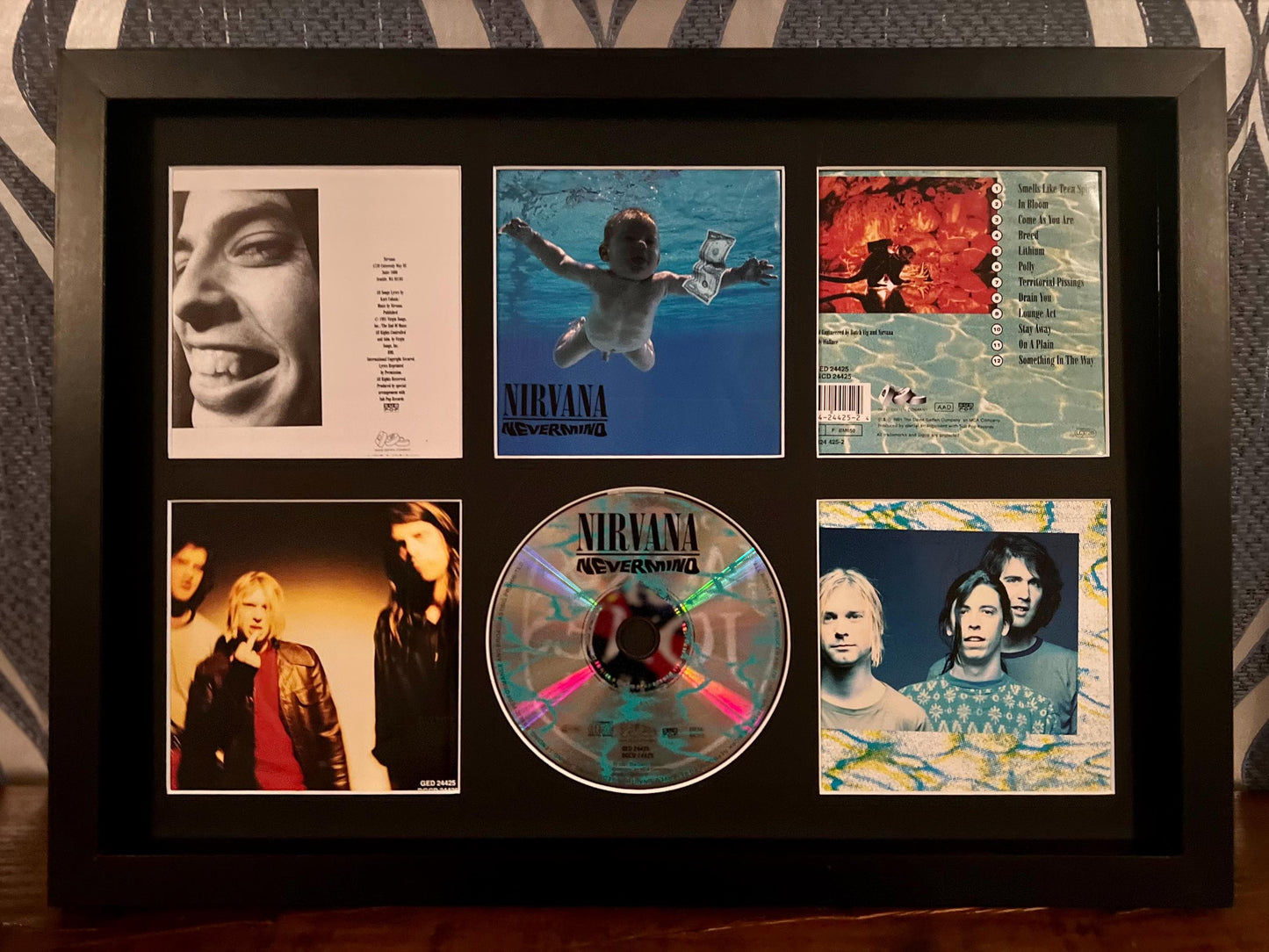 Nirvana | Never Mind | Retro Mounted CD Wall Display | Frame Not Included |