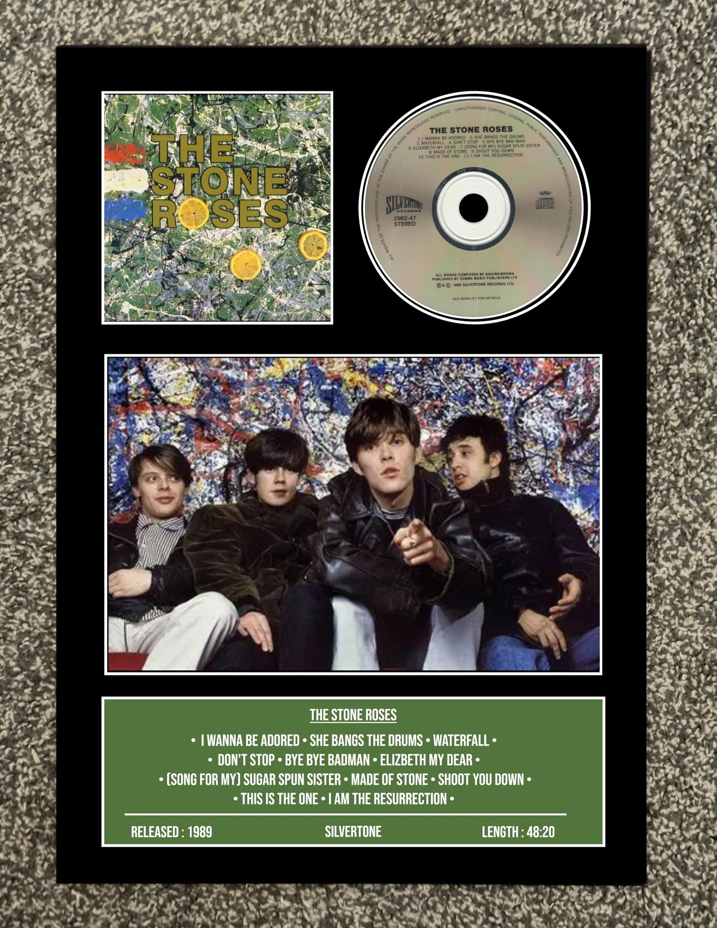 The Stone Roses | The Stone Roses | Retro Mounted CD Wall Display | Frame Not Included |