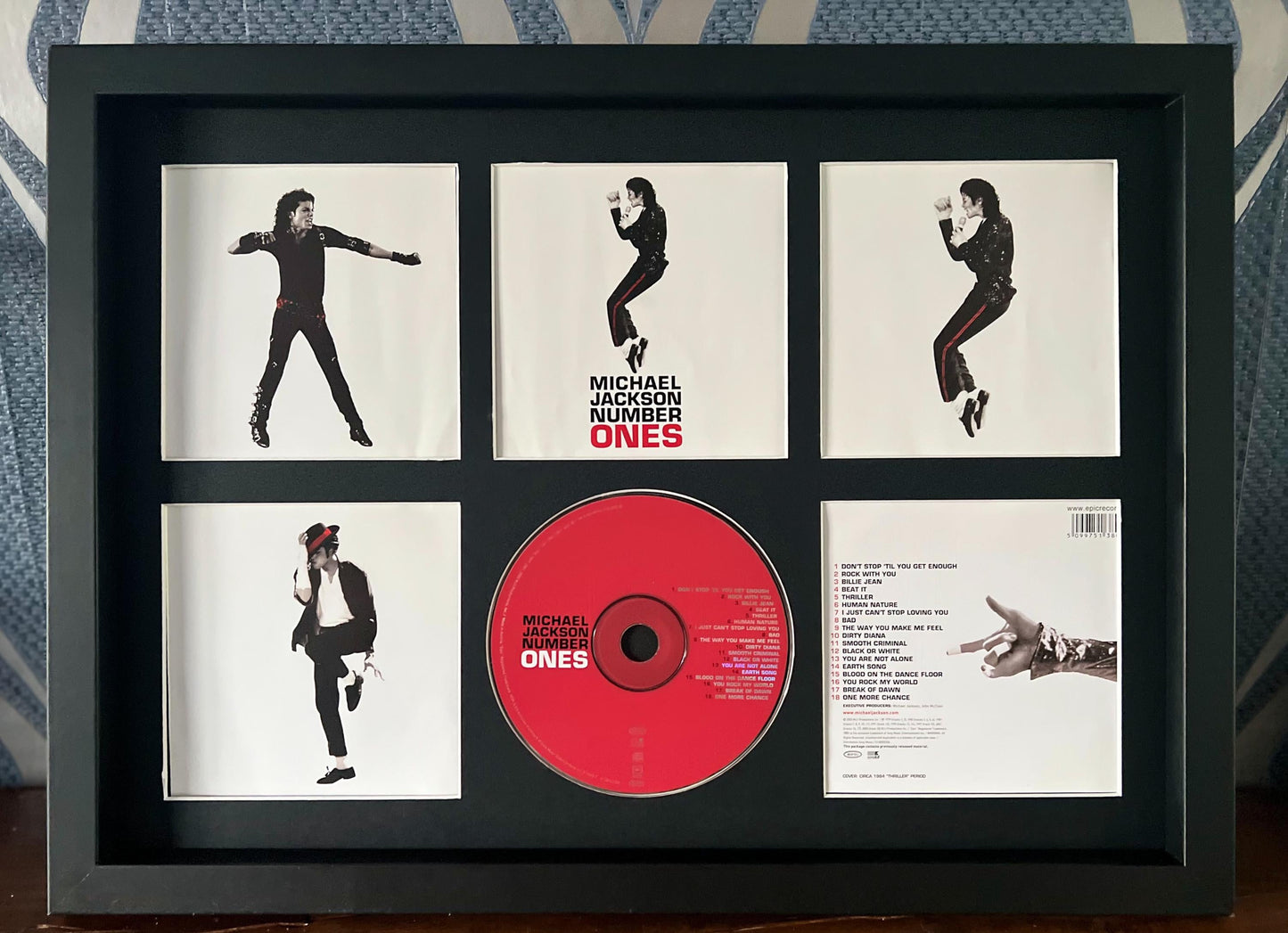 Michael Jackson | Number Ones | Retro Mounted CD Wall Display | Frame Not Included |