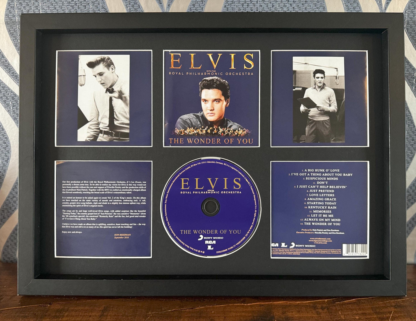 Elvis Presley | The Wonder Of You: Elvis Presley With The Royal Philharmonic Orchestra | Retro Mounted CD Wall Display | Frame Not Included