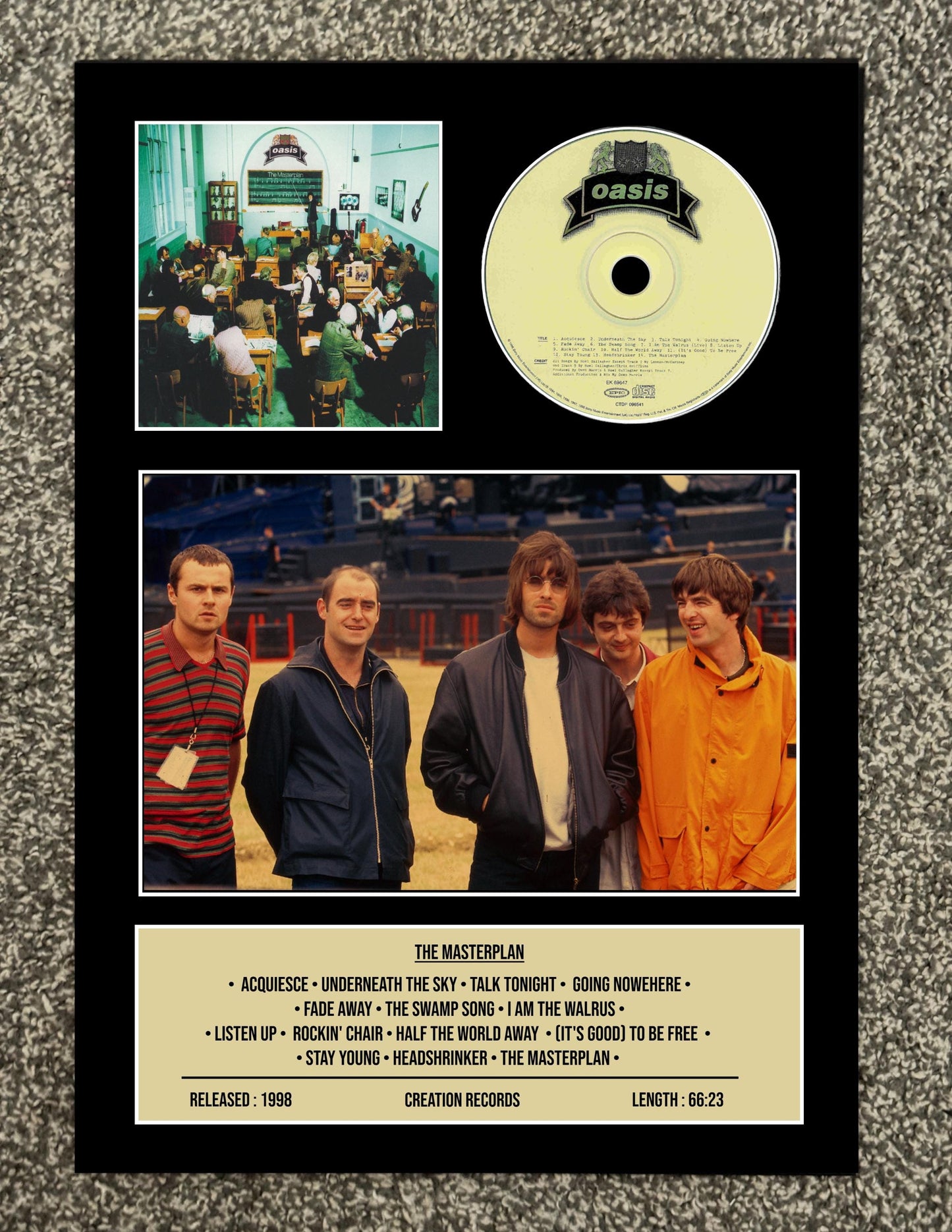 Oasis | The Masterplan | Retro Mounted CD Wall Display | Frame Not Included |