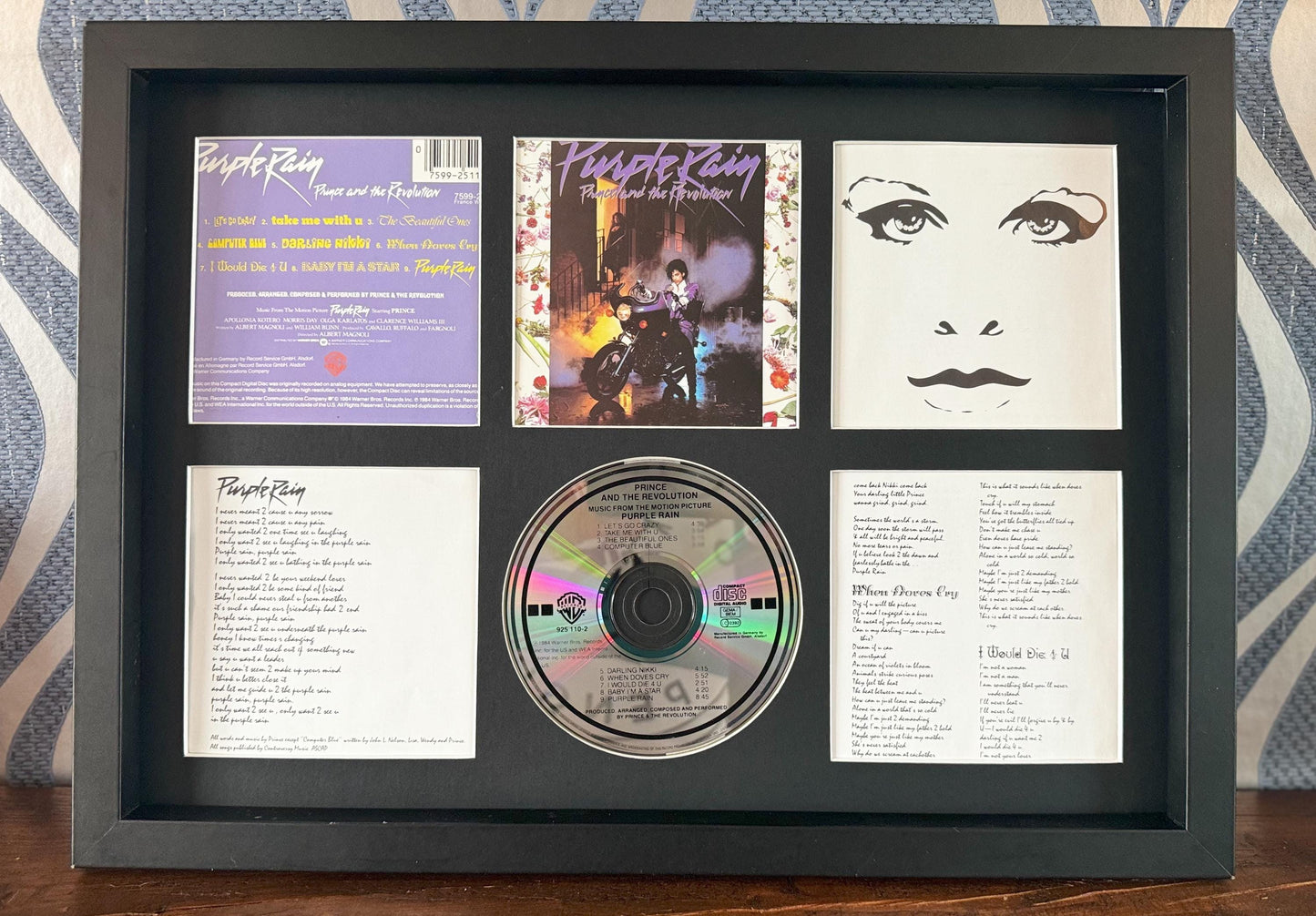 Prince | Purple Rain | Retro Mounted CD Wall Display | Frame Not Included |