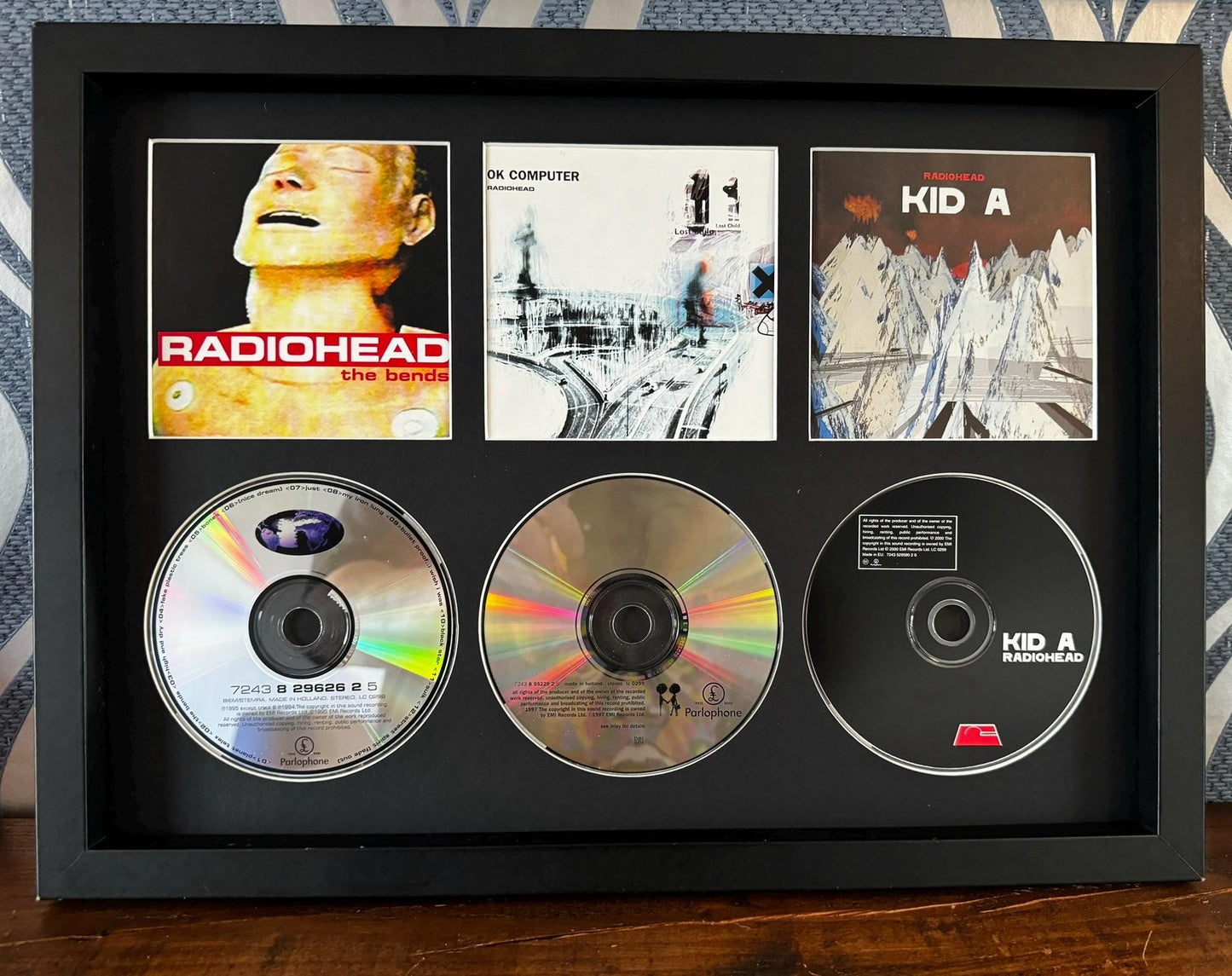 Radiohead | The Bends | Ok Computer | Kid A | Retro Triple CD Wall Display | Frame Not Included |