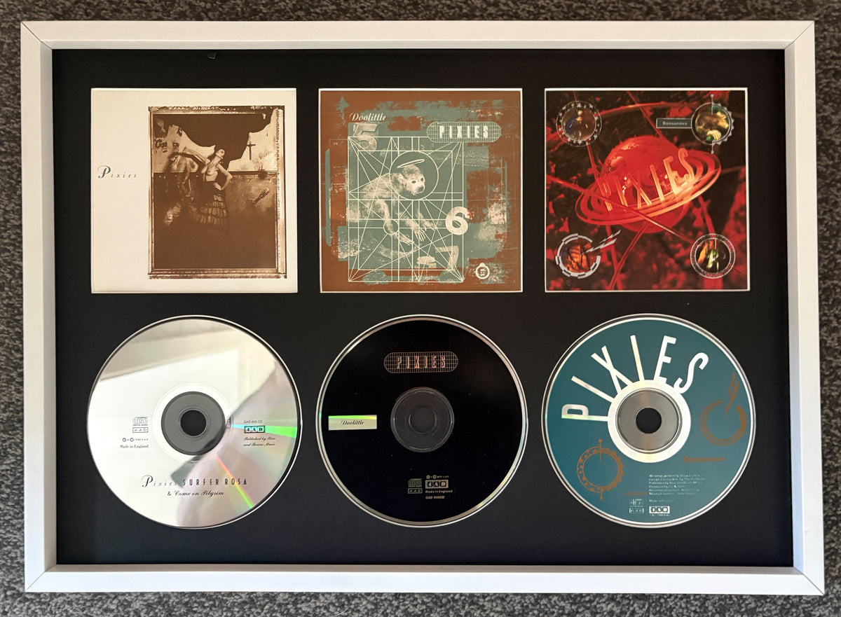 The Pixies | Surfer Rosa | Doolittle | Bossanova | Triple Retro Mounted CD Wall Display | Frame Not Included |