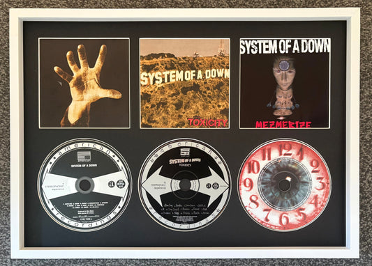 System Of A Down | System Of A Down | Toxicity | Mezmerize | Retro Triple CD Wall Display | Frame Not Included |