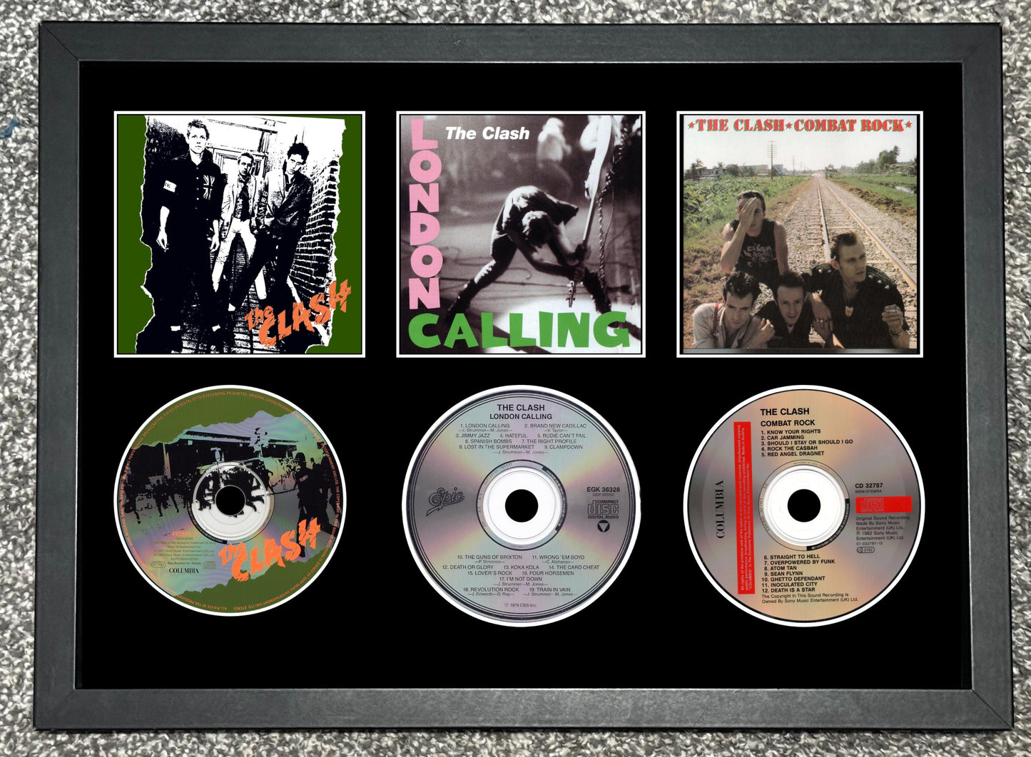 The Clash | The Clash | London Calling | Combat Rock | Retro Triple CD Wall Display | Frame Not Included |