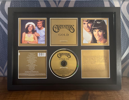 The Carpenters | Gold | Retro Mounted CD Wall Display | Frame Not Included |