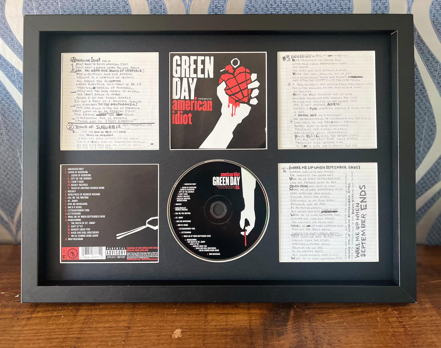 Green Day | American Idiot | Retro Mounted CD Wall Display | Frame Not Included |