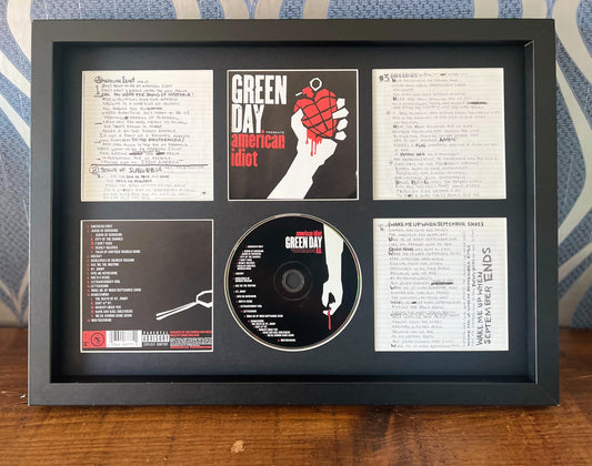 Green Day | American Idiot | Retro Mounted CD Wall Display | Frame Not Included |