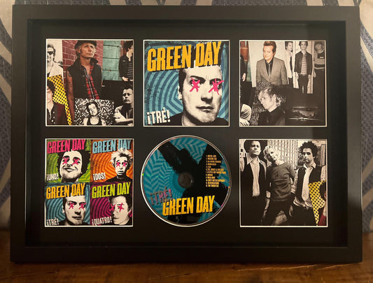 Green Day | Tre! | Retro Mounted CD Wall Display | Frame Not Included |