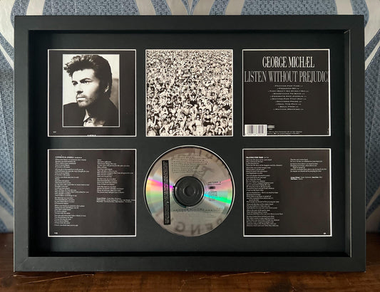 George Michael  | Listen Without Prejudice | Retro Mounted CD Wall Display | Frame Not Included |
