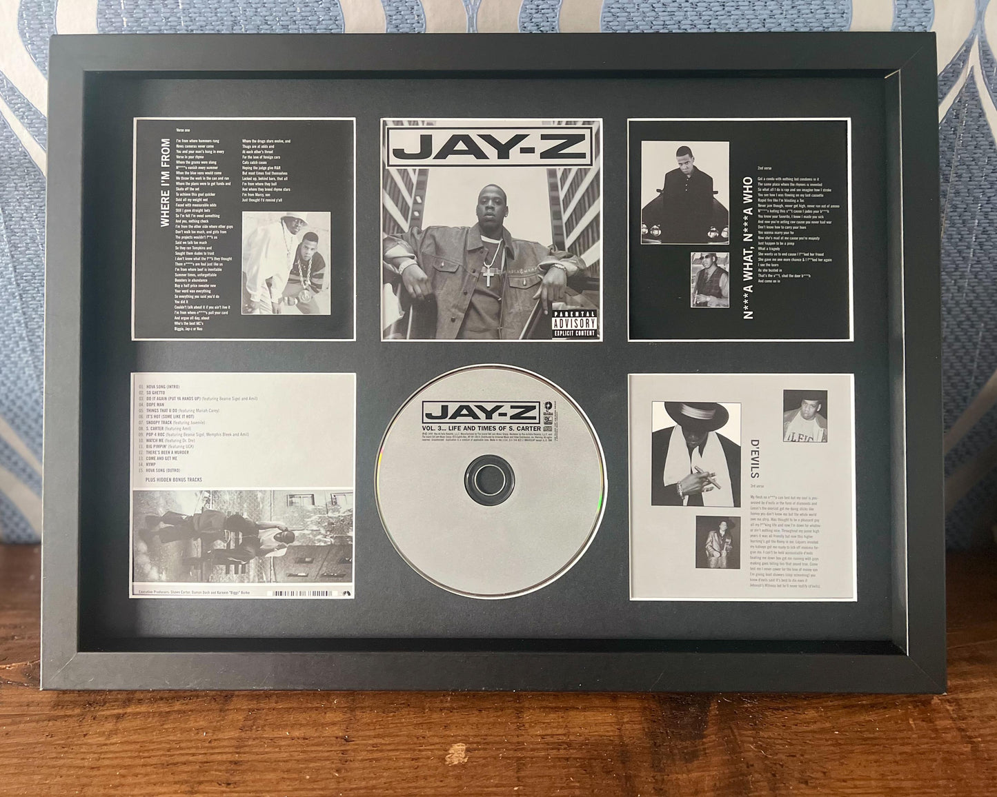 Jay Z | Vol 3 Life & Times Of S Carter | Retro Mounted CD Wall Display | Frame Not Included |