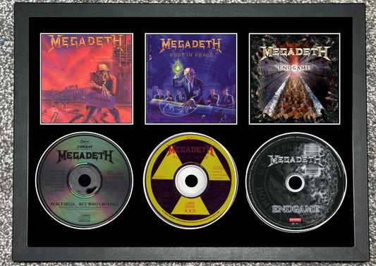 Megadeath | Peace Sells..But Who's Buying? | Rust In Peace | End Game | Retro Triple CD Wall Display | Frame Not Included |