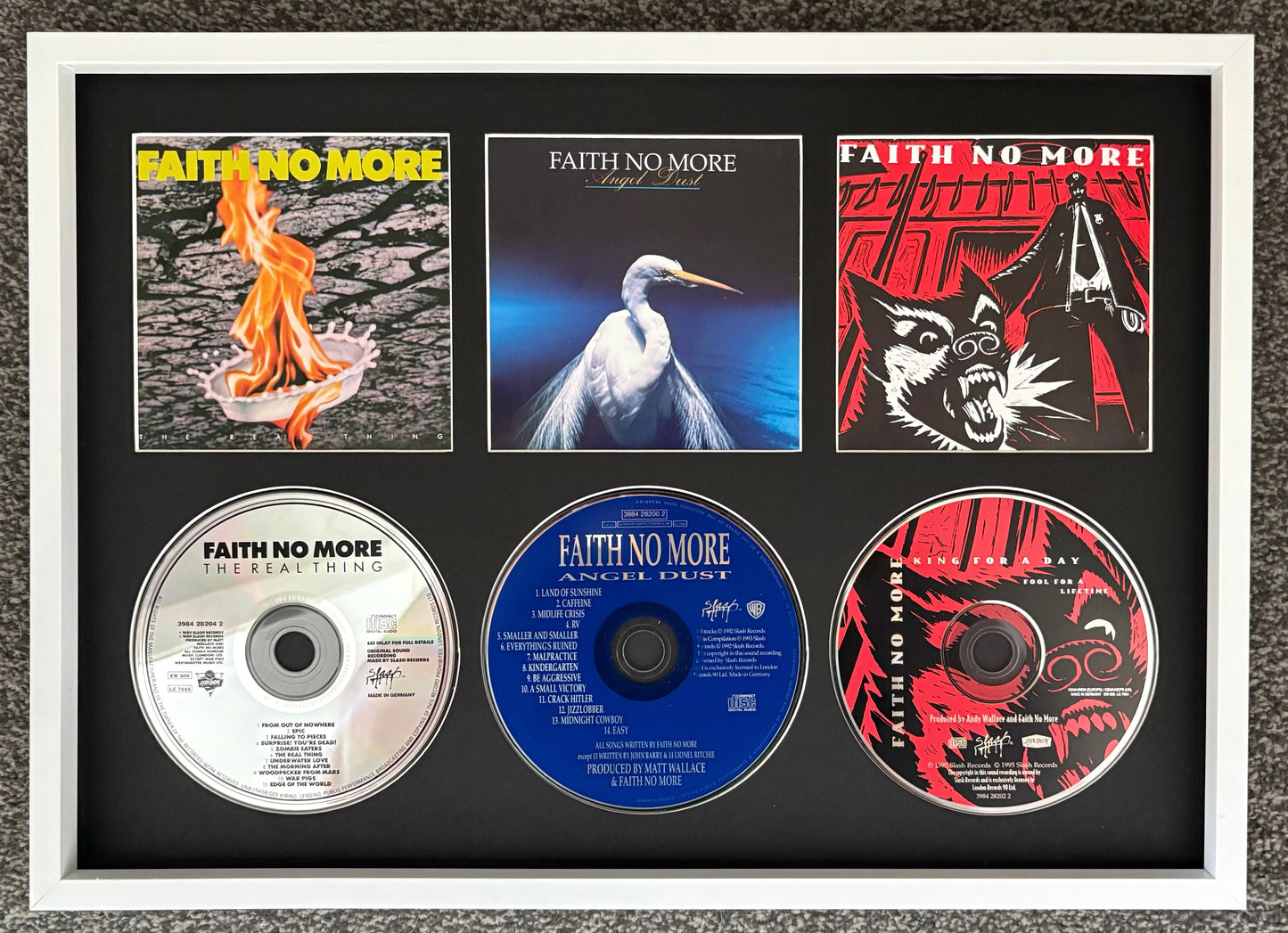 Faith No More | The Real Thing | Angel Dust | King For A Day | Retro Triple CD Wall Display | Frame Not Included |