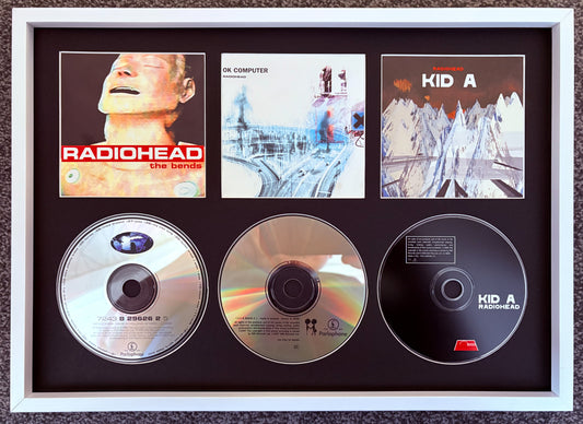 Radiohead | The Bends | Ok Computer | Kid A | Retro Triple CD Wall Display | Frame Not Included |