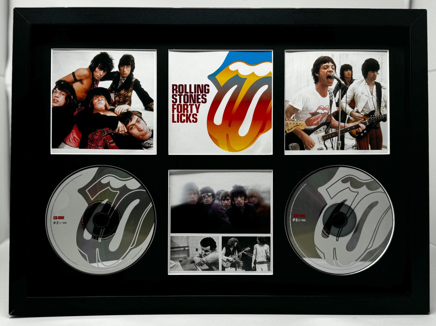 The Rolling Stones | Forty Licks | Retro Double Mounted CD Wall Display | Frame Not Included |