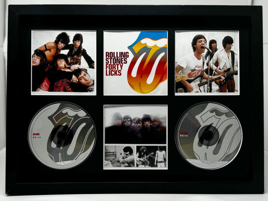The Rolling Stones | Forty Licks | Retro Double Mounted CD Wall Display | Frame Not Included |