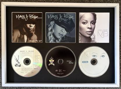Mary J Blige | What's The 411? | My Life | The Breakthrough | Triple Retro Mounted CD Wall Display | Frame Not Included |