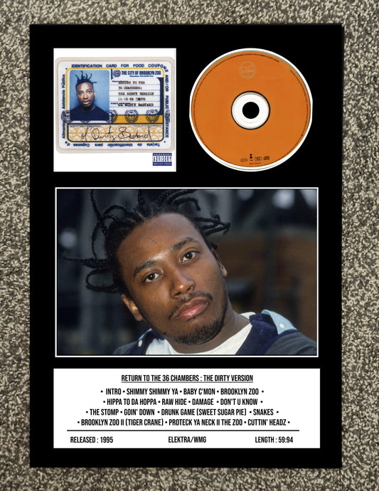 Ol Dirty Bast*** | Return To The 36 Chambers : The Dirty Version | Retro Mounted CD Wall Display | Frame Not Included |